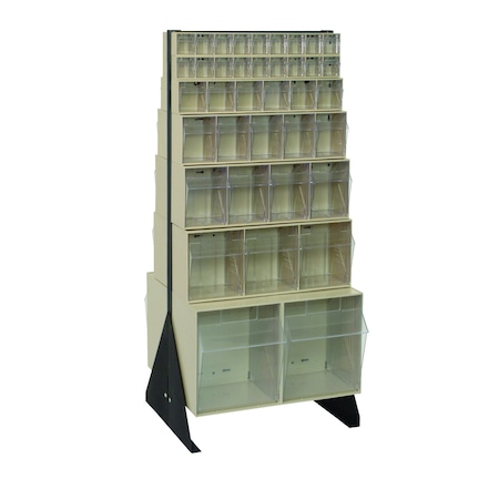 Quantum Storage Systems 48in DOUBLE SIDED UNIT W/14 IVORY TILT BINS QFS248-76IV