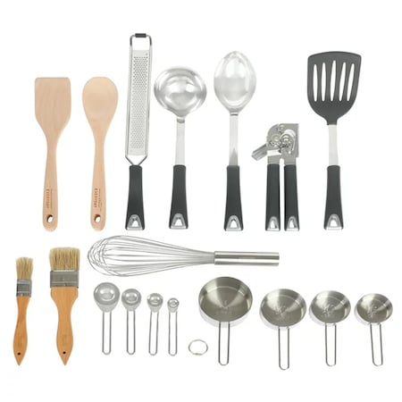 Martha Stewart Everyday 18 Piece Stainless Steel and Wood Assorted Gadget Set 136887.18R