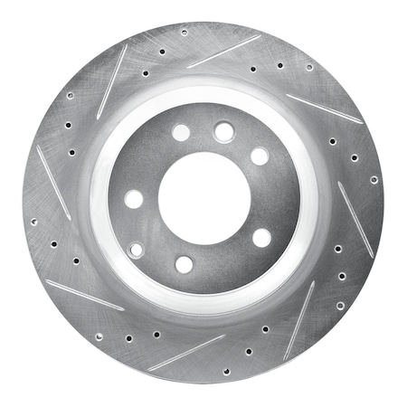 Dynamic Friction Co DFC Brake Rotor - Drilled and Slotted - Silver 631-02089L