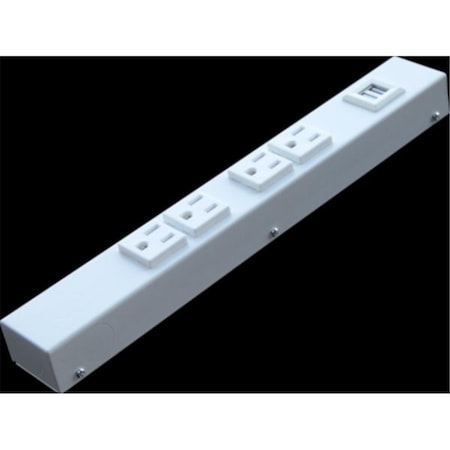 X1 Power Strip, USB, 5-15R, Hardwire, 0 ft., White HU104VW
