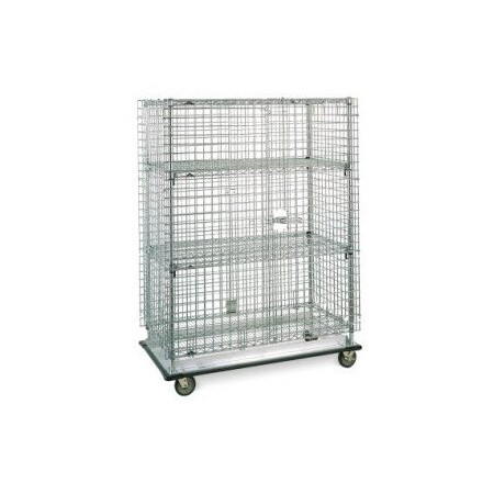 Metro Antimicrobial Wire Security Cart with Adjustable Shelves, 900 lb Capacity, 28 in W x 50 1/2 in L x SEC55LK3