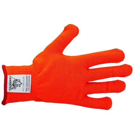 Workhorse Color-Coded Cut-Resistant Hand Protection Gloves, FDA-Compliant, A8, 13 Gauge WH A513-ORG-MED