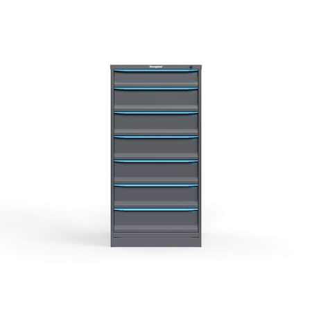 Strong Hold 7 drawer cabinet - (1x 5ft, 6x 7ft) - Blue accents - Keyed Different S3060-PPDAS-0701FS