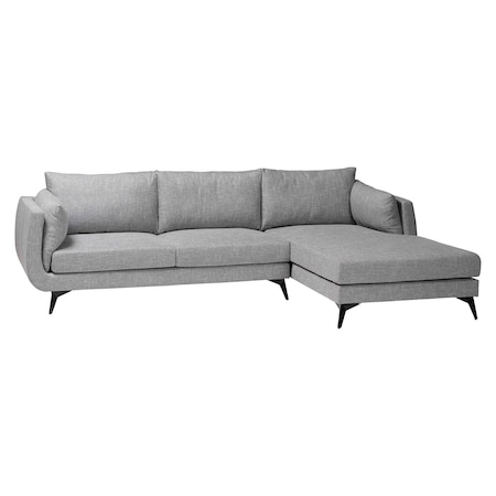 Baxton Studio Leni Modern Grey Twill Fabric Right Facing Sectional Sofa 248-13786-ZORO
