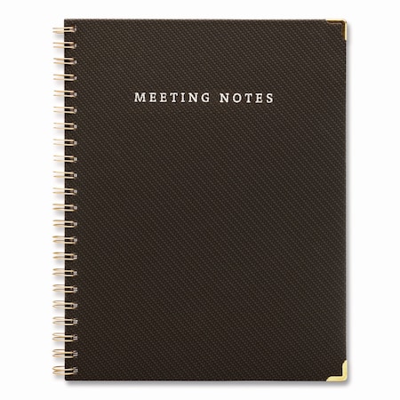 Global Printed Products Meeting Notes Book, Meeting-Minutes/Notes Format, Black/Gold Cover, 80 11 x 8.5 Sheets SPLS-0118-BK