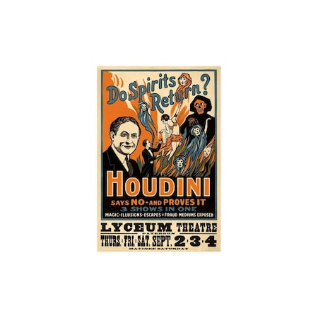 Homeroots Houdini Spirits Vintage Magic Unframed Print Wall Art 393338