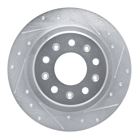 Dynamic Friction Co DFC Brake Rotor - Drilled and Slotted - Silver 631-47075R