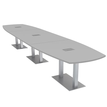 Skutchi Designs Arc Rectangle Meeting Room Table, 45 in W, 216 in L, Grey HAR-AREC-48X216-DOU-U779-ESIL