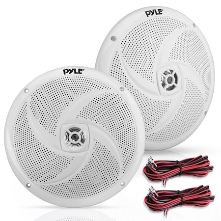 Pyle PyleUsa 8 in Marine Vehicle Speakers Dual 2-Way 320W 4 Ohm Low Profile Waterproof Car Component PLMRS8W