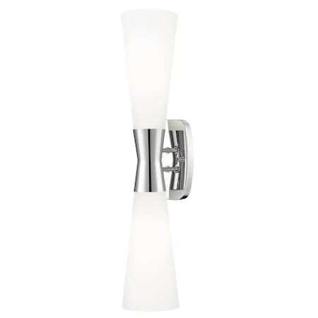 Z-Lite Emrys Polished Nickel 2 Light Wall Sconce 4504-2SL-PN