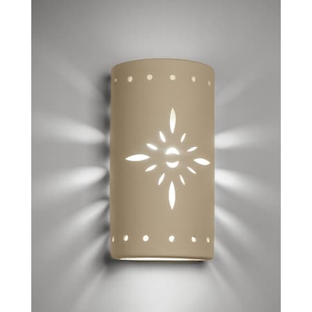 Luxury Lighting Asavva 17 in Tall Starburst Ceramic Outdoor Wall Light, Cottonwood Paint Finish, 2PK (2) 412-36-CW-ud-7-17
