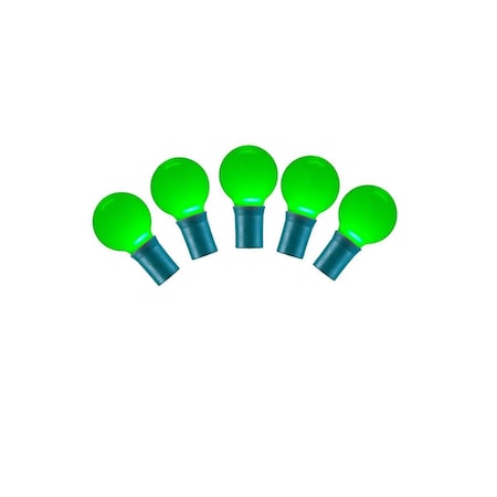 Vickerman 25 Light Green G30 LED Light on Green Wire with 8 in. Spacing & 16 ft. Christmas Light Strand, 12PK X8GCG34