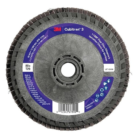 3M Cubitron Abrasive Flap Disc, Coated, Polyester, PK10 7100380219