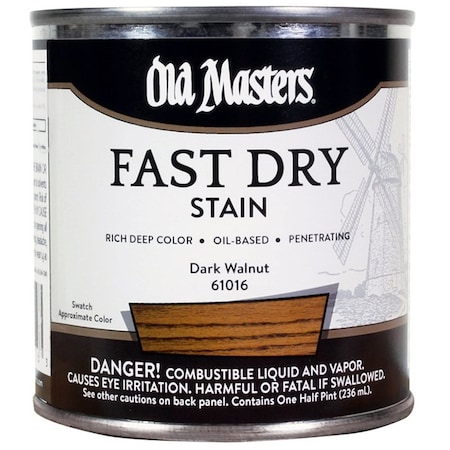 Fast Dry Stain 1/2 Pt Old Masters Dark Walnut Interior Oil-Based Wood Stain 61016