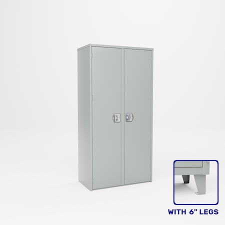 Pucel Two Door Center Partition Cabinet, 36 in W x 78 in H x 19 in D, Putty HDSC-3672-19-8L-CP