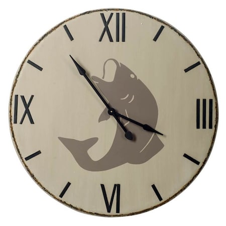 Homeroots 3" Circle Black Wood Analog Wall Clock 376217