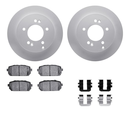 Dynamic Friction Co DFC GEOSPEC Coated Rotors with 5000 Brake Pads - Ceramic and Hardware 4512-21044
