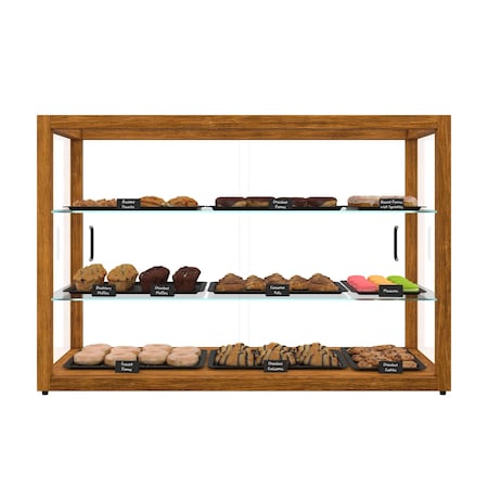 Koolmore 42 In. Artisan Wooden Bakery Display Horizontal Case 8 Cu ft, light color KM-BDW-42L