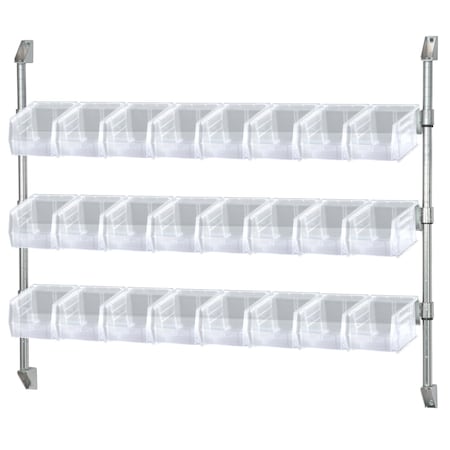 Quantum Storage Systems 48X34 CANTILEVER BIN HOLDERS W/CLEAR BINS CAN-34-48BH-230CL