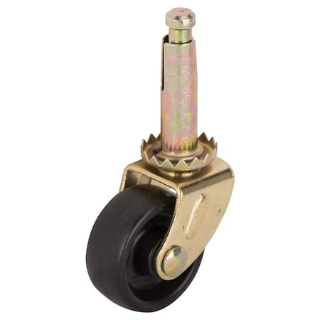 Prosource Swivel Caster, 1-1/4 in Dia Wheel, 1-1/4 in W Wheel, Black, 40 lb, Steel Housing Material JC-B06-PS