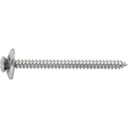 Auveco Phillips Oval Head Tapping Screw Countersunk Washer #8 x 2" - Chrome, 50PK 24166