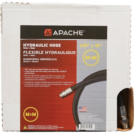 Apache 3/8'' x 18'' Male to Male Hydraulic Hose 98398223