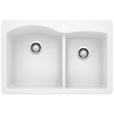 Blanco Diamond 1-3/4 Bowl Dual Deck, White 440216
