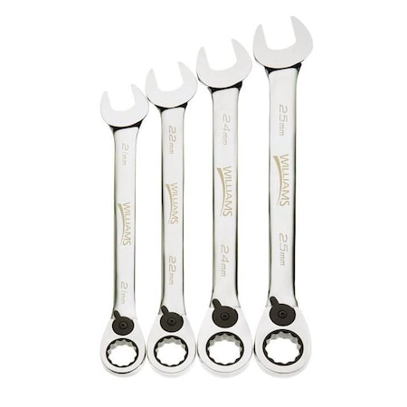 Williams Williams Ratchet Combo Wrench Set, 4 pcs., Metric JHWMWS-4RC