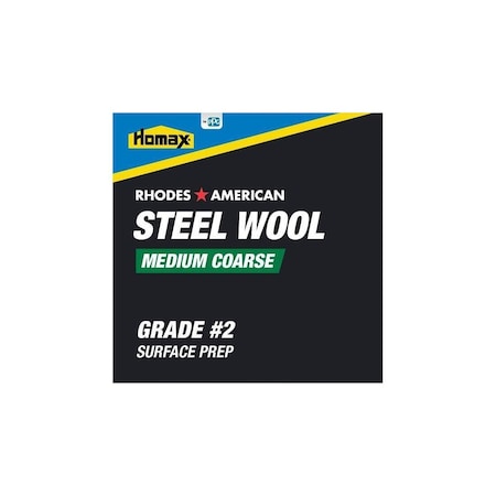 Homax #2 12 Pad Steel Wool, Medium Coarse Grade Gray, 12PK 10121112-6