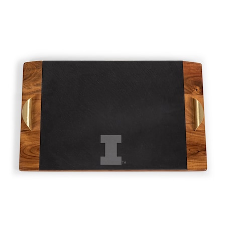 Picnic Time Family Of Brands NCAA Illinois Fighting Illini Covina Acacia and Slate Serving Tray 957-07-512-213-0