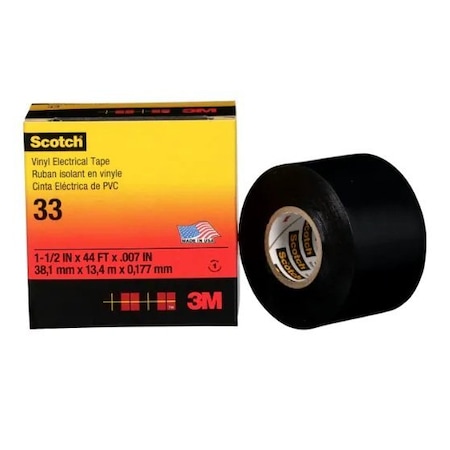 3M 1-1/2 In X 44 Ft, Black, 10 Ro, 10PK 33-1.5X44FT