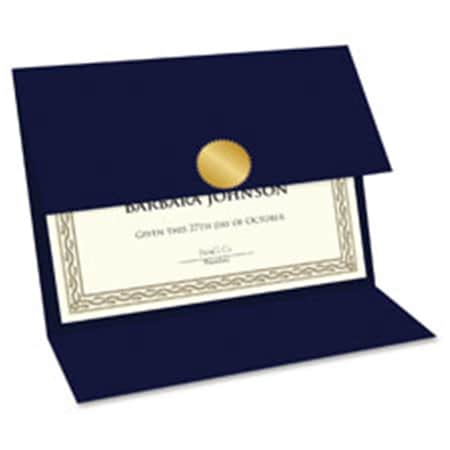 Geographics Double-Fold Certificate Holder- Navy, 5PK GEO47837