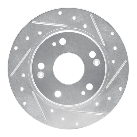 Dynamic Friction Co DFC Brake Rotor - Drilled and Slotted - Silver 631-59035R