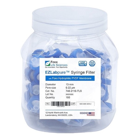 Foxx Life Sciences Syringe Filters, PK100 748-2116-FLS