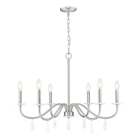 Z-Lite Toussant  Brushed Nickel 6 Light Chandelier 6103-32BN