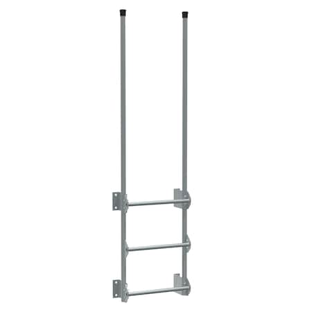 Vestil Steel Walk Through Dock Ladder 3 Step 300 Lb. Capacity Silver DKL-3-SL