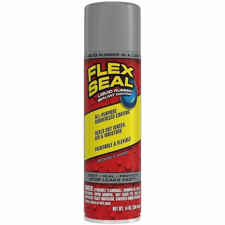 Flex Seal Leak Sealer, 14 oz, Aerosol, Gray, Rubber Base FSGRYR20