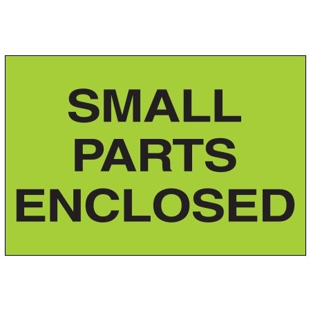 Bsc Preferred 2 x 3'' - ''Small Parts Enclosed'' Fluorescent Green Labels DL1625