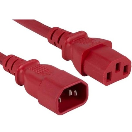 Enet C13 To C14 3Ft Red Pwr Extension Cord C13C14-RD-3F-ENC
