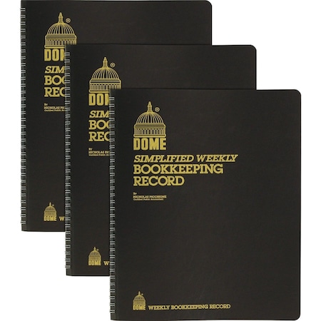 Dome Publishing Bookkeeping Record Book, Brown, 3PK DOM600BD