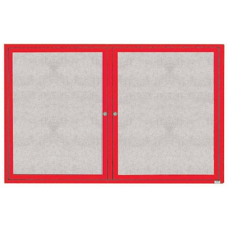 Aarco Outdoor Enclosed Bulletin Board w/ Al Frame, Powder Coated Red, 48''Hx72''W ODCC4872RR