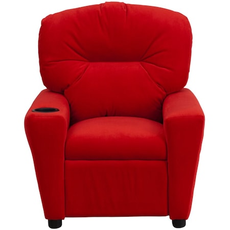 Flash Furniture Kids Recliner, 25" to 39" x 28", Upholstery Color: Red, Weight Capacity: 90 lb. BT-7950-KID-MIC-RED-GG