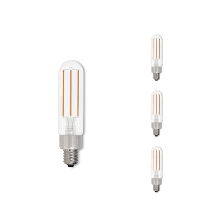 Bulbrite LED Filament 4.5w Dimmable T6 Light Bulb Candelabra (E12) Base - 2700K Warm White, 450 Lumens, 4PK 862783