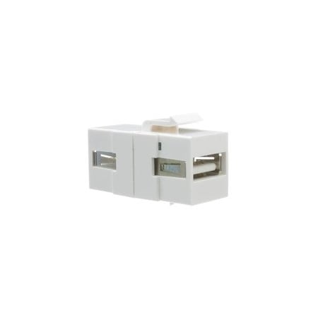 Cable Wholesale Keystone Insert, White, USB 2.0 Type A Female Coupler 333-320