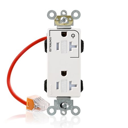 Leviton PlugsandReceptacles, 20A, 125VAC, Wht, Nylon MT163-1CW