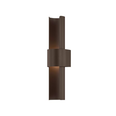 Troy Lighting Ossian Integrated LED Exterior Wall Sconce, Bronze, 4.75 In x 20 In B6420-BRZ