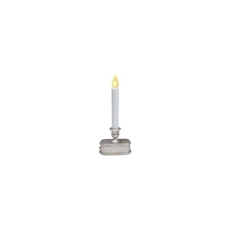Ledvance/ Sylvania Christmas LED Lighted Candle, Battery-Operated, Brushed Silver, 9-In. V1532-88