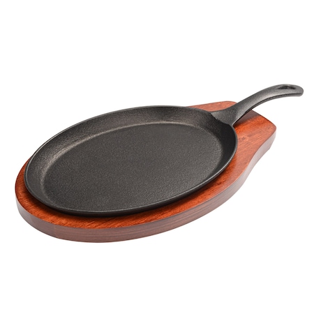 Cac Foodservice Fajita Skillet Set Cast Iron 2-PC FSSC-2