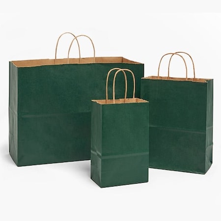 Nashville Wraps Hunter Green 100% Recycled Kraft Bag Assortment, 125PK 12KTAHU