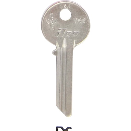 Kaba Ilco Yale Nickel Plated House Key, Y54 / O997E, 10PK AL3402100B